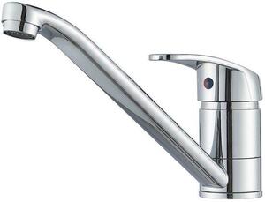 Rubinetto da cucina zincato, rubinetto da cucina monomando, rubinetto da cucina orientabile, acqua calda e fredda, rubinetto a doppio flusso