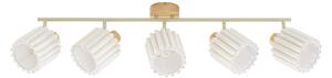 Plafoniera Lindby, Shiloh, dimmerabile, Legno, Soggiorno, Tessuto / Tessile, Moderno