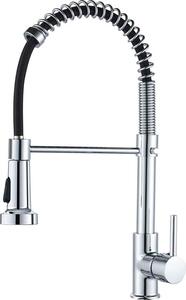 Rubinetto da cucina con doccetta estraibile, rubinetto girevole a 360 gradi, miscelatore da cucina con doccetta estraibile per bagno (cromato)