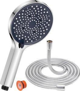 Soffione doccia XXL con rubinetto lungo - 6 tipi di getto - grande - anticalcare - cromato - 130 mm