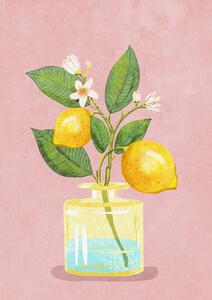 Illustrazione Lemon Bunch In Vase, Raissa Oltmanns, (30 x 40 cm)