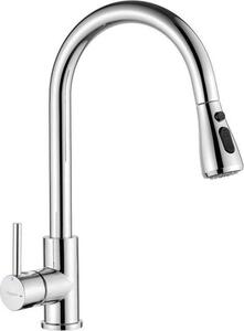 Rubinetto da cucina con funzione di risparmio idrico, cromato-argento, cucina