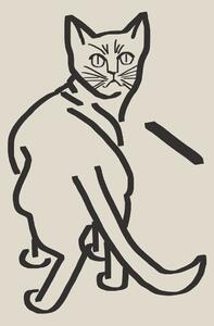 Illustrazione Line Art Cat Drawing 5, Little Dean, (30 x 40 cm)