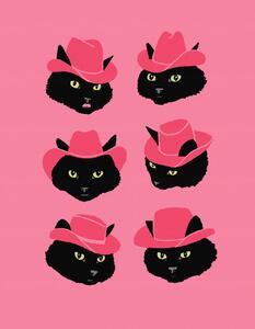 Illustrazione Marcy the Cowgirl Cat, Anyone Can Yeehaw, (30 x 40 cm)