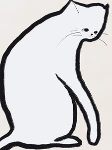 Illustrazione White cat, Little Dean, (30 x 40 cm)