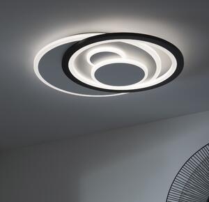 Plafoniera moderno Curry LED dimmerabile , in metallo, bianco e nero D. 51 cm 51x43 cm, INSPIRE