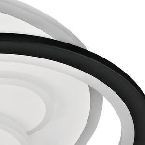 Plafoniera moderno Curry LED dimmerabile , in metallo, bianco e nero D. 51 cm 51x43 cm, INSPIRE