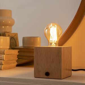 Lampada da tavolo scandinavo Bokken beige, in legno, INSPIRE