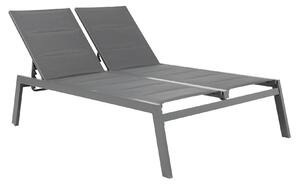 Lettino senza cuscino Isboa NATERIAL in alluminio grigio e seduta grigio