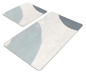 Set di tappetini per il bagno in velluto grigi/crema 2 pz 60x100 cm Abstract Shapes – Mila Home