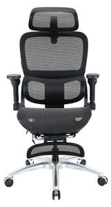 Ultradesk INNOVATOR: sedia da scrivania, sedia da gaming, poltrona girevole, portata fino a 150 kg, altezza regolabile da 155 a 190 cm, braccioli regolabili in 6 direzioni, rivestimento in mesh traspirante, numerose regolazioni, struttura robusta