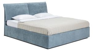 Letto matrimoniale imbottito blu con contenitore con rete inclusa 180x200 cm Thessa Pillow – Bonami Selection
