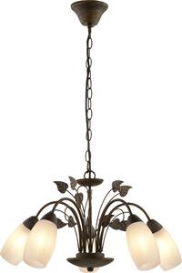 Lampada a sospensione NOWA, metallo color ruggine, vetro, diametro: 500 mm, altezza: 1500 mm, esclusa lampadina: 5 x E14 40W 230V
