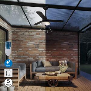 Ventilatore da soffitto Farou, grigio, D. 112 cm , con telecomando INSPIRE