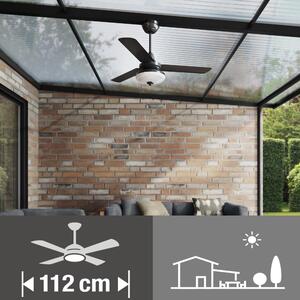Ventilatore da soffitto Farou, grigio, D. 112 cm , con telecomando INSPIRE