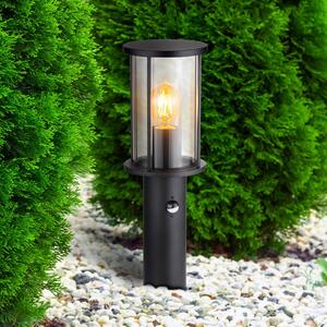 Globo Lampioncino Gracey, nero, con sensore, 45 cm, IP54, E27 dimmerabile, Nero, Metallo, Lampada da esterni