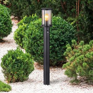 Globo Lampione Gracey, nero, con sensore, 100 cm, IP54, E27 dimmerabile, Nero, Metallo