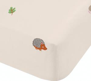 Lenzuolo con angoli per bambini beige per letto matrimoniale 135x190 cm Fox and Woodland Friends – Catherine Lansfield