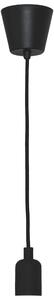 Pendel con cavo in tessile 120 cm, nero, con portalampada E27