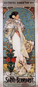 Mucha, Alphonse Marie - Riproduzione Sarah Bernhardt's Farewell American Tour, (21.8 x 50 cm)