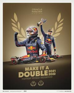 Stampe d'arte Max Verstappen - Make It A Double - 2022 F1 World Drivers' Champion, (40 x 50 cm)