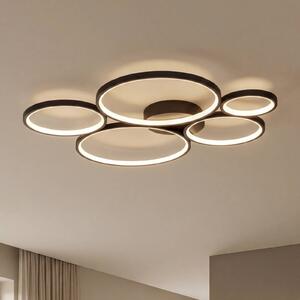Trio Lighting Plafoniera a LED Rondo, dimmerabile, Nero, Soggiorno / Sala da pranzo, Metallo, Moderno, Plafoniera LED