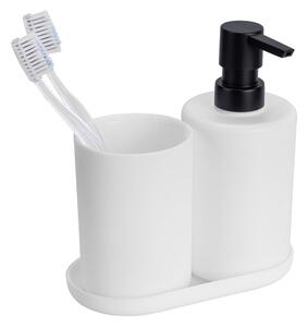 Set di accessori per il bagno bianco opaco in plastica Fano – Allstar