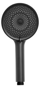 Soffione per doccia nero opaco in plastica ø 12 cm Softwater – Wenko