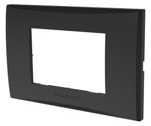 Placca 3 moduli 503 in plastica nera compatibile Vimar Plana