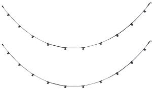 Catena luminosa nera collegabile con spina 10m 20 luci IP64 - Lubber