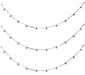 Catena luminosa collegabile nera con spina 14m incl. E27 P45 30 luci IP64 - Lubber