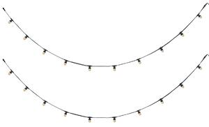 Catena luminosa collegabile nera con spina 10m, incl. 20 luci E27 P45, IP64 - Lubber