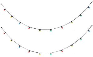 Catena luminosa nera collegabile 10m con spina, 20 luci E27, IP64 - LUBBER