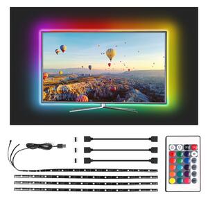 Striscia Led USB 5V retroilluminazione per TV 2,5W SMD 5050 4x50cm IP65 RGB Aigostar