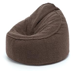 Pouf poltrona sacco sfoderabile in tessuto bouclè