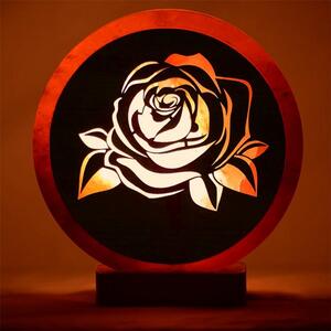 Lampada di Sale Himalayano Rosa naturale Rotonda con sfondo di Rosa 5Kg LedLedITALIA
