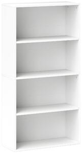 HOMCOM Mobile Libreria a 4 Ripiani con 2 Scaffali Flessibili, in Legno, 60x24x115.5 cm, Bianco