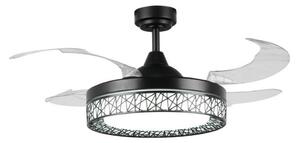 Lampadario Ventilatore da soffitto Black Aqua 36W illuminazione Led regolabile con telecomando LEDme