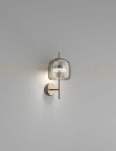 Jube applique a parete s fume' trasparente acciaio satinato l3214 
