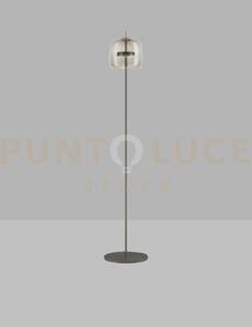 Jube lampada da terra p fume' trasparente nero opaco 2 l2415 1 led