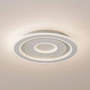 Plafoniera a LED Lorvik Lindby, dimmerabile, Bianco / Opale, Soggiorno / Sala da pranzo, Metallo, Moderno, Plafoniera LED