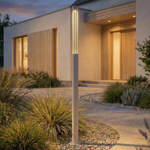 Lampioncino da giardino Fjorya Lindby, Alluminio / Grigio / Zincato, Alluminio, Moderno, Lampada LED da esterni
