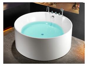 Vasca da bagno freestanding rotonda con rubinetto - 373L - 150x150xH58 cm - LINDA