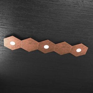 Hexagon applique-plafoniera 3 luci + 2 decorativo foglia rame 1142-