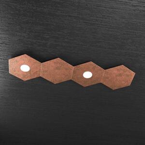 Hexagon applique-plafoniera 2 luci + 2 decorativo foglia rame 1142-