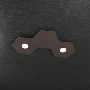 Hexagon applique-plafoniera 2 luci + 1 decorativo marrone 1142-2l1d-ma