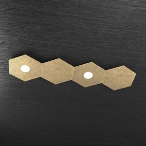 Hexagon applique-plafoniera 2 luci + 2 decorativo foglia oro 1142-2