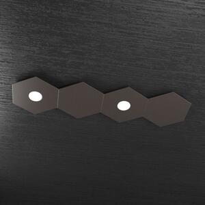 Hexagon applique-plafoniera 2 luci + 2 decorativo marrone 1142-2l2d-ma