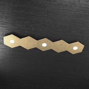 Hexagon applique-plafoniera 3 luci + 2 decorativo foglia oro 1142-3