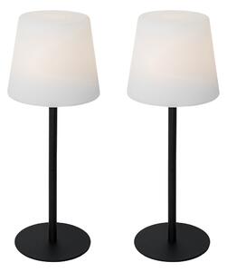 Set di 2 lampade da tavolo ricaricabili nere 40 cm IP54 - Jude